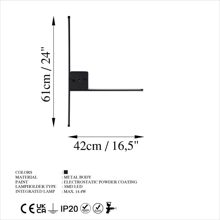 Opviq Lámpara de pared Sarf - 13615 Negro Opviq Lámpara de pared Sarf - 13615 Negro